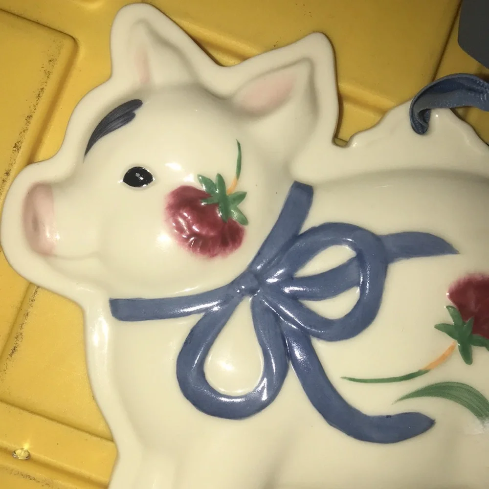 Pig Wall Plaque Cookie Mold/Press Poppies Barnyard by LENOX